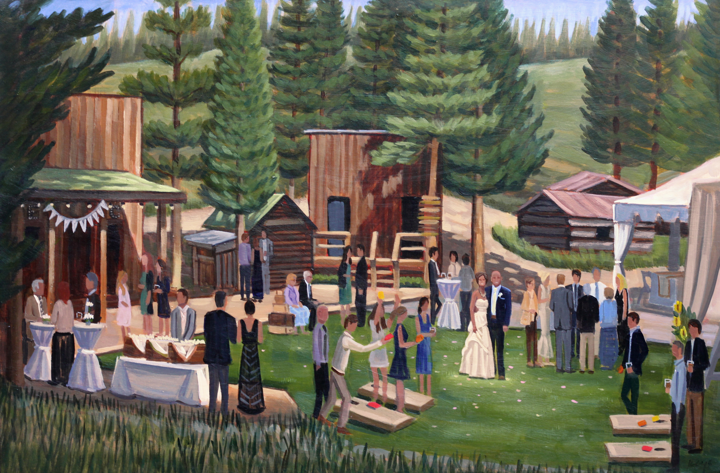 Chris and Erin | 24 x 36 in. | Live Wedding Painting 