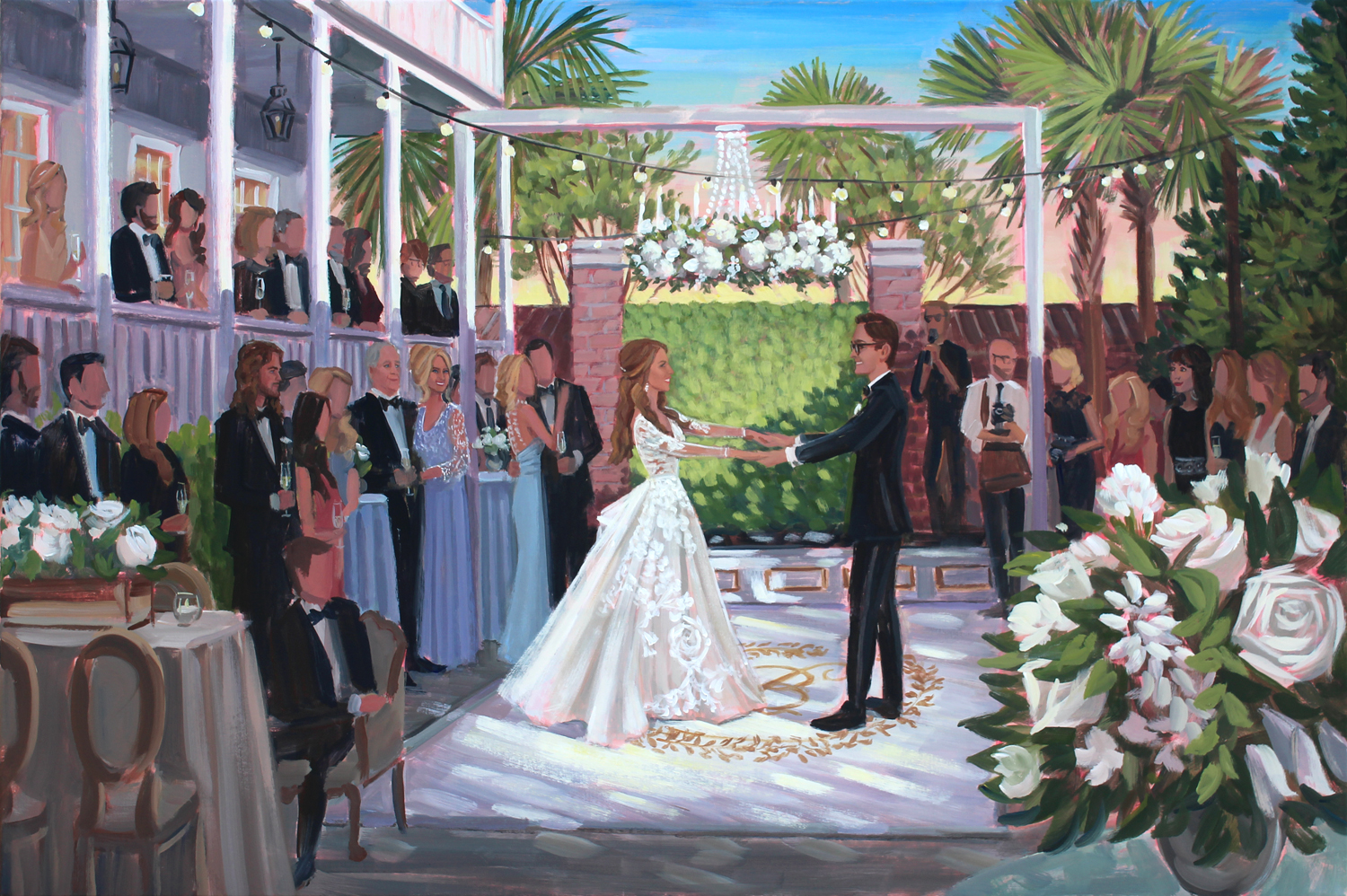 Live Wedding Painter at The Gadsden House, Charleston, SC