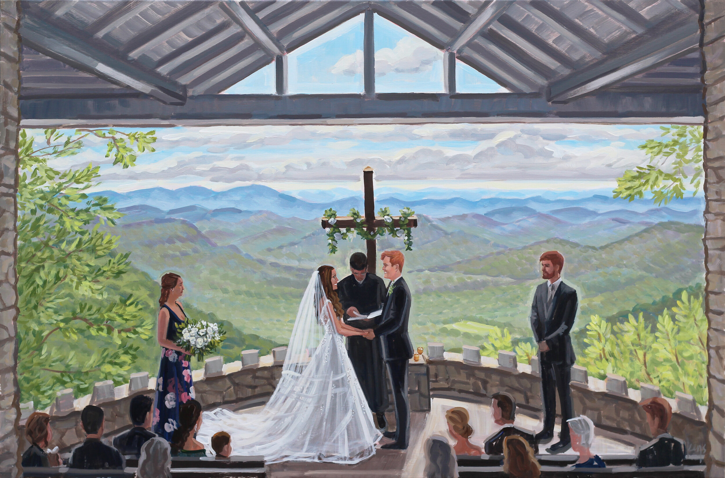 Pretty Place Chapel Wedding Painting by Ben Keys