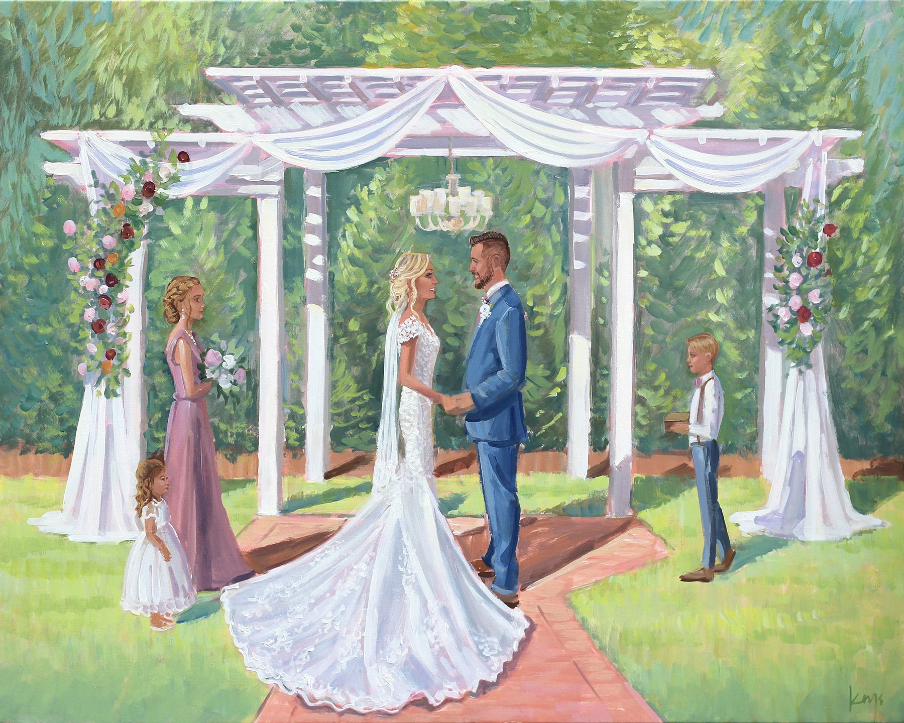 moncks corner, the arch, live wedding painting