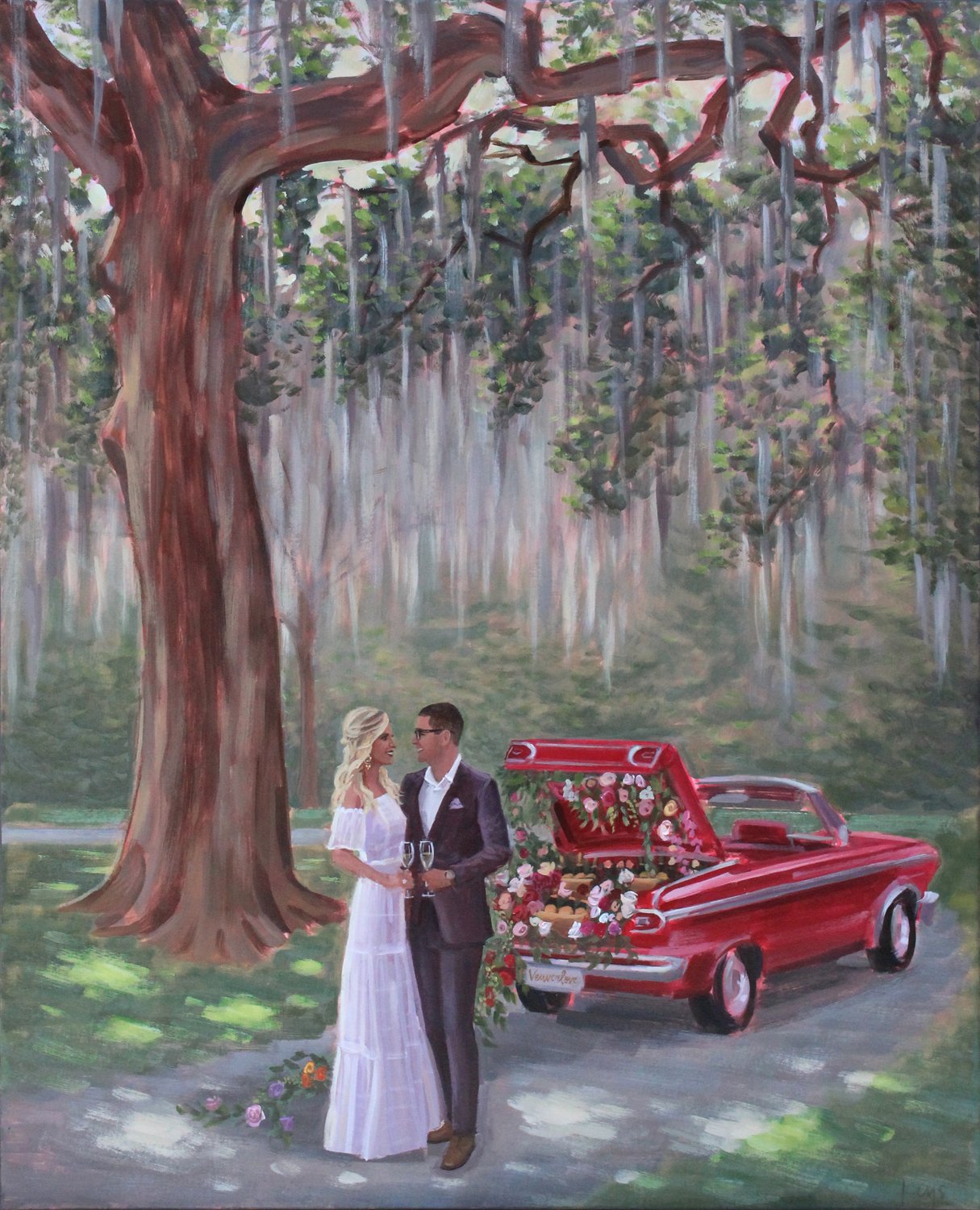 Live Wedding Painting of Vow Renewal at Wingate Place