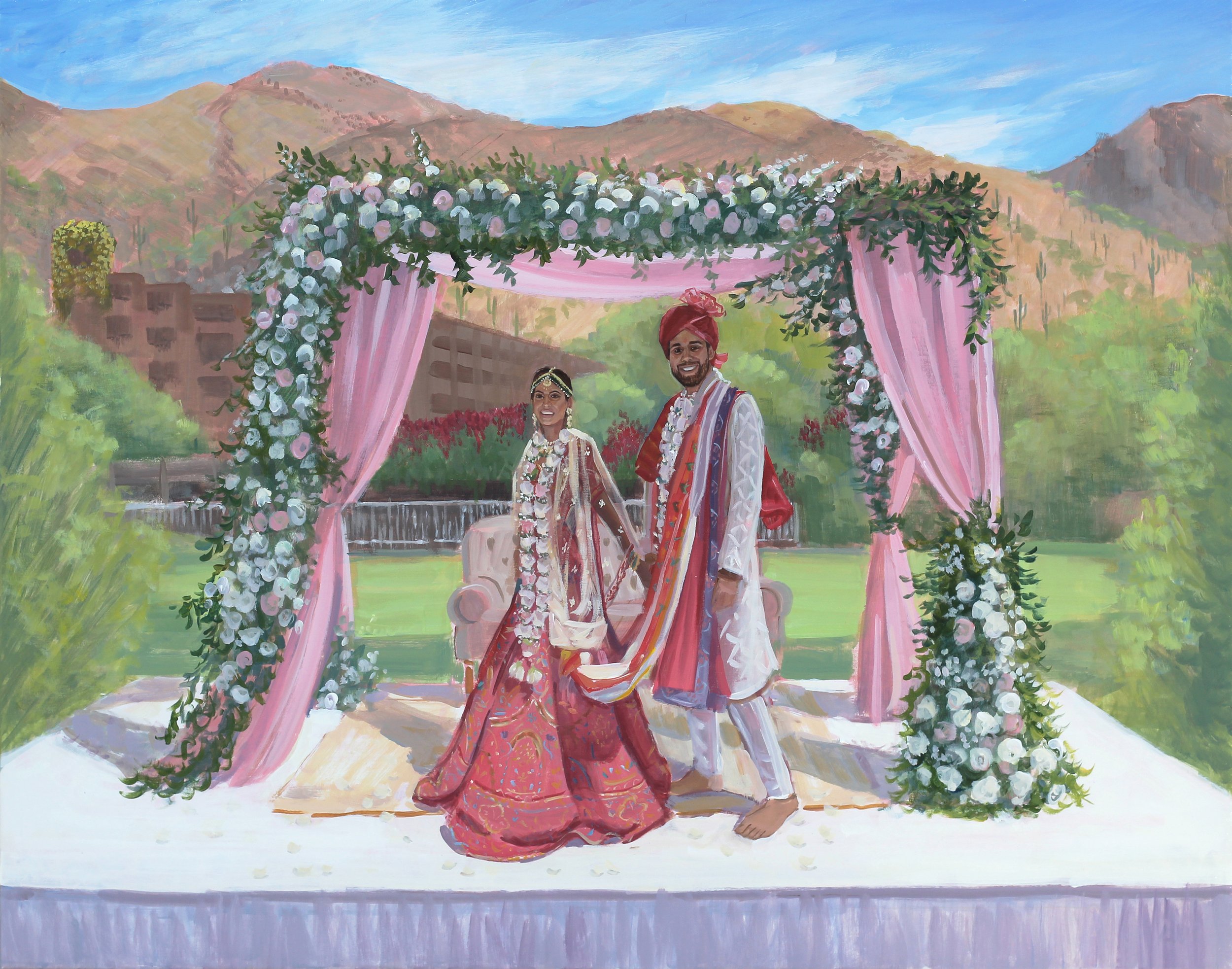 Lowes Ventana Canyon Wedding - Live Wedding Painting in Tuscon, AZ
