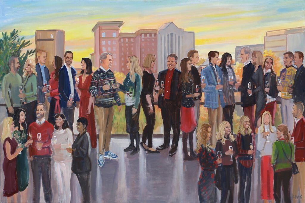 Corporate Live Event Painting of Christmas Party