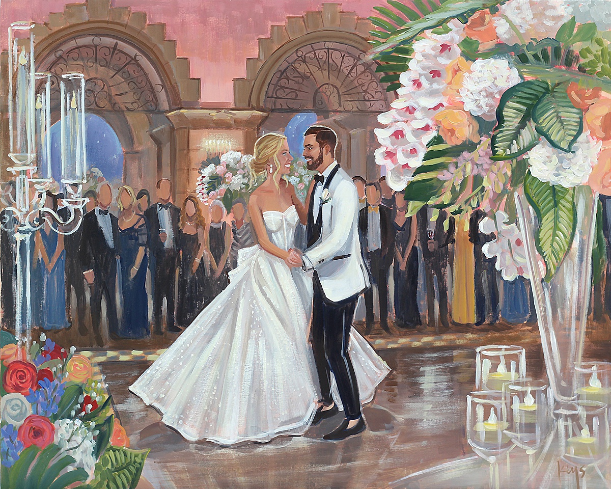 Henry Morrison Flagler Museum Wedding in Palm Beach, FL | Live Wedding Painter