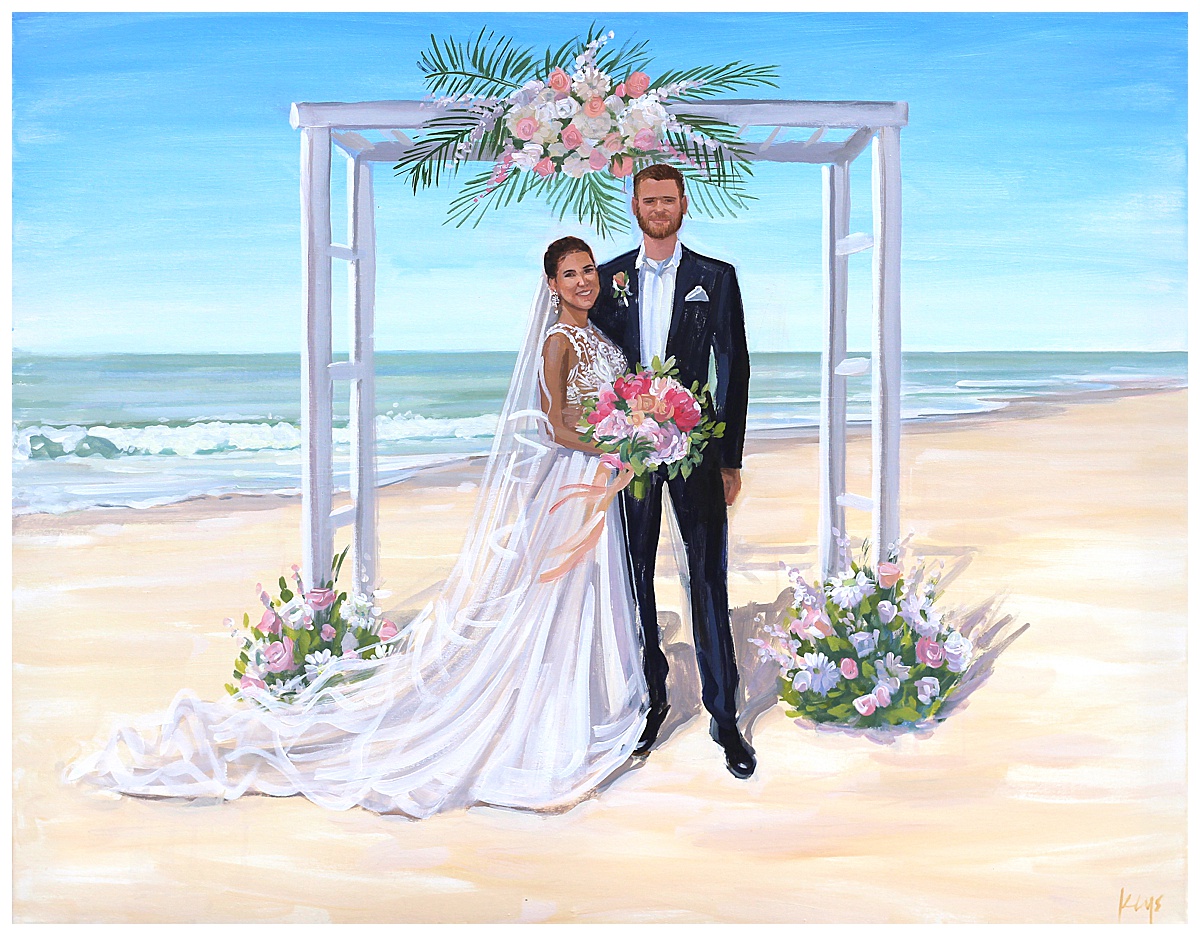 Wild Dunes Resort, Isle of Palms wedding ceremony live painting