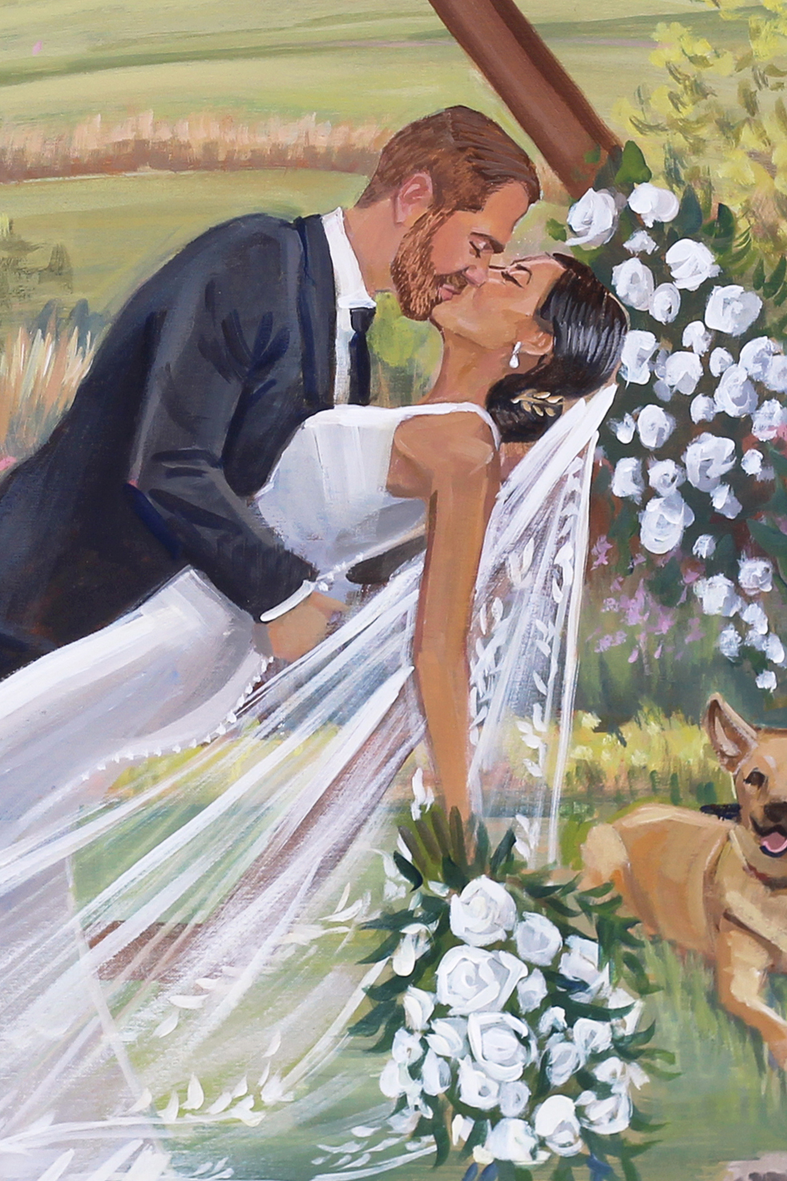 Early Mountain Vineyards Wedding Painting by Live Painter, Ben Keys