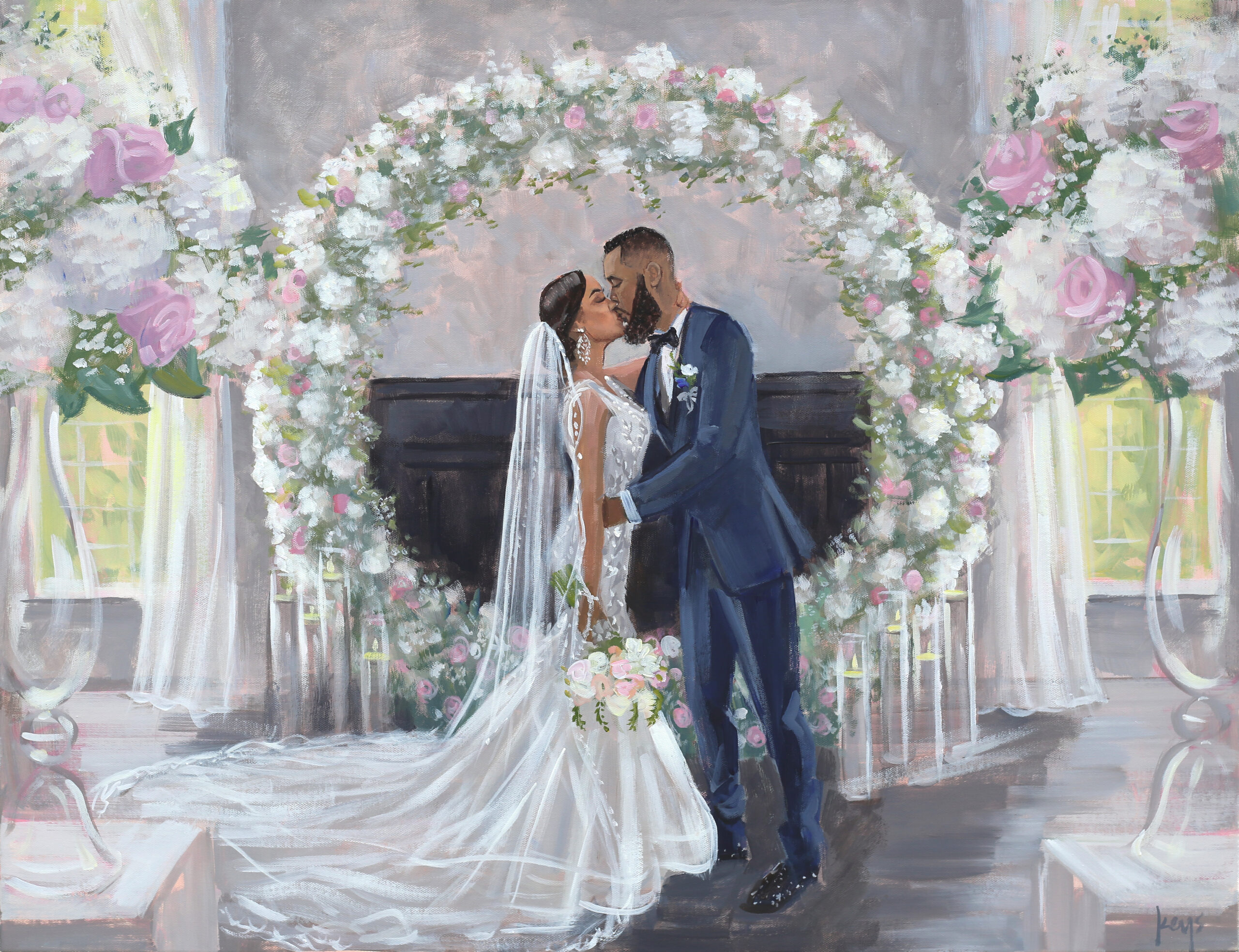 Malachi Meadows Wedding Painting by live painter Ben Keys