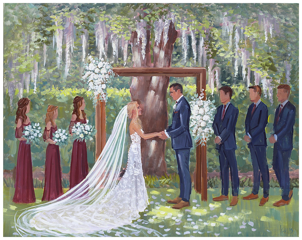 Wrightsville Manor Wilmington Wedding Painting by Ben Keys