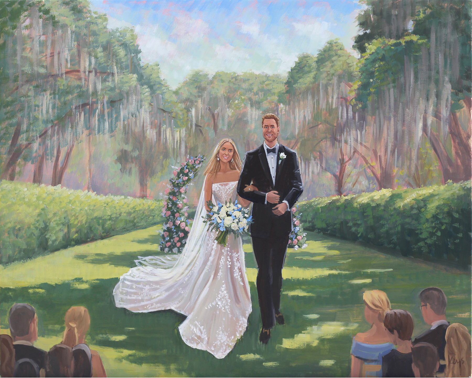 Live Wedding Painting at Ford Field and River Club