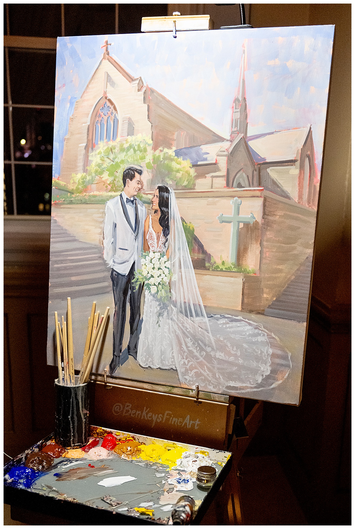 Loyola Chapel and Belvedere Hotel Live Wedding Painting