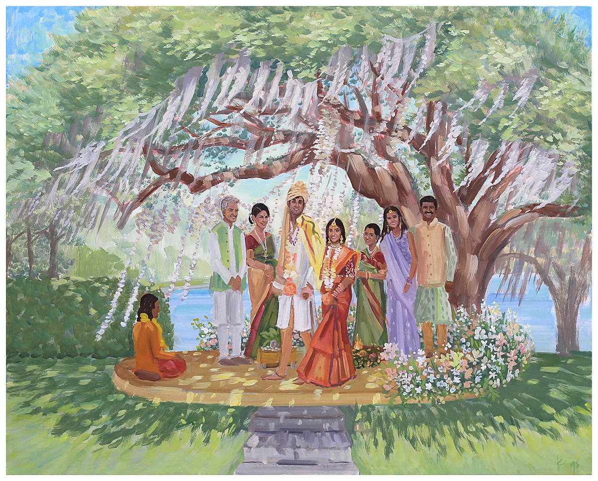 Charleston South Asian Wedding Painting by Ben Keys