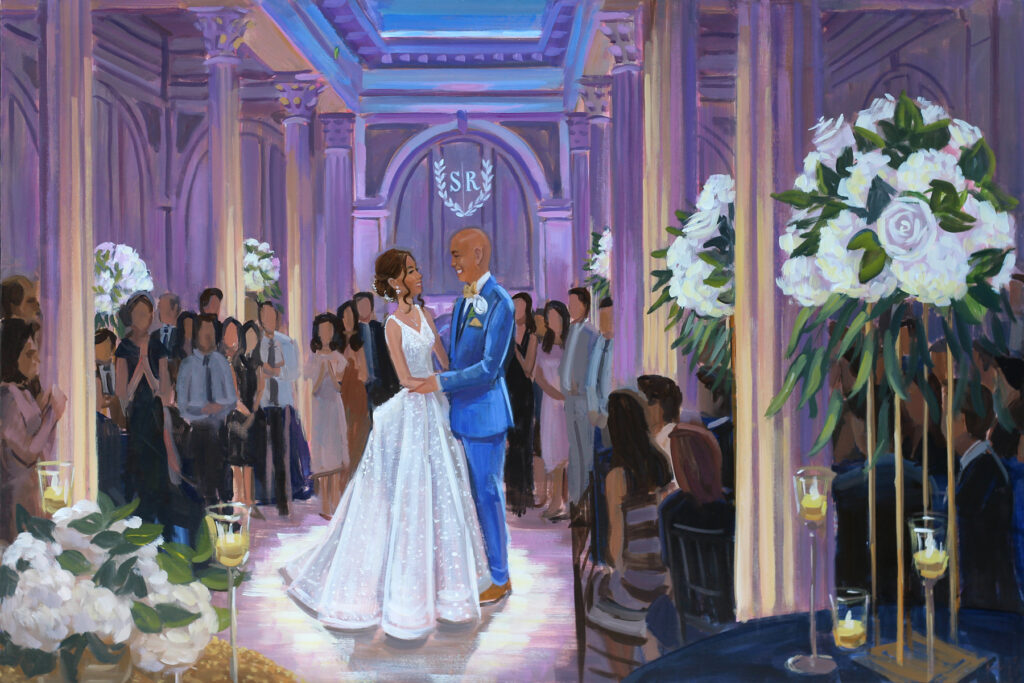 Treasury on the Plaza, St. Augustine, FL, Live Wedding Painting