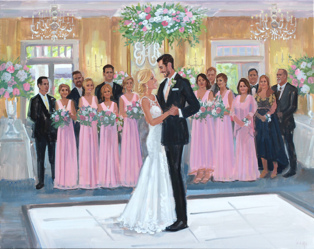 Cape Fear Country Club wedding painting by Live Painter, Ben Keys