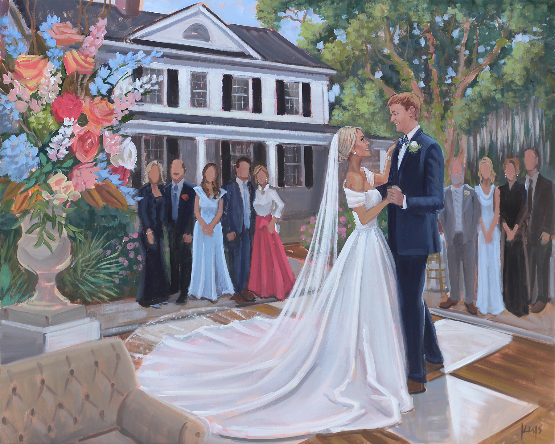 Legare Waring House Live Wedding Painting of reception