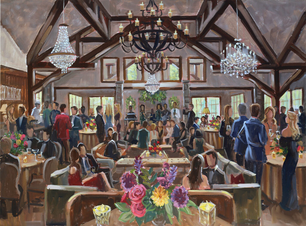 Live Event Painting for Organization at Highlands Country Club