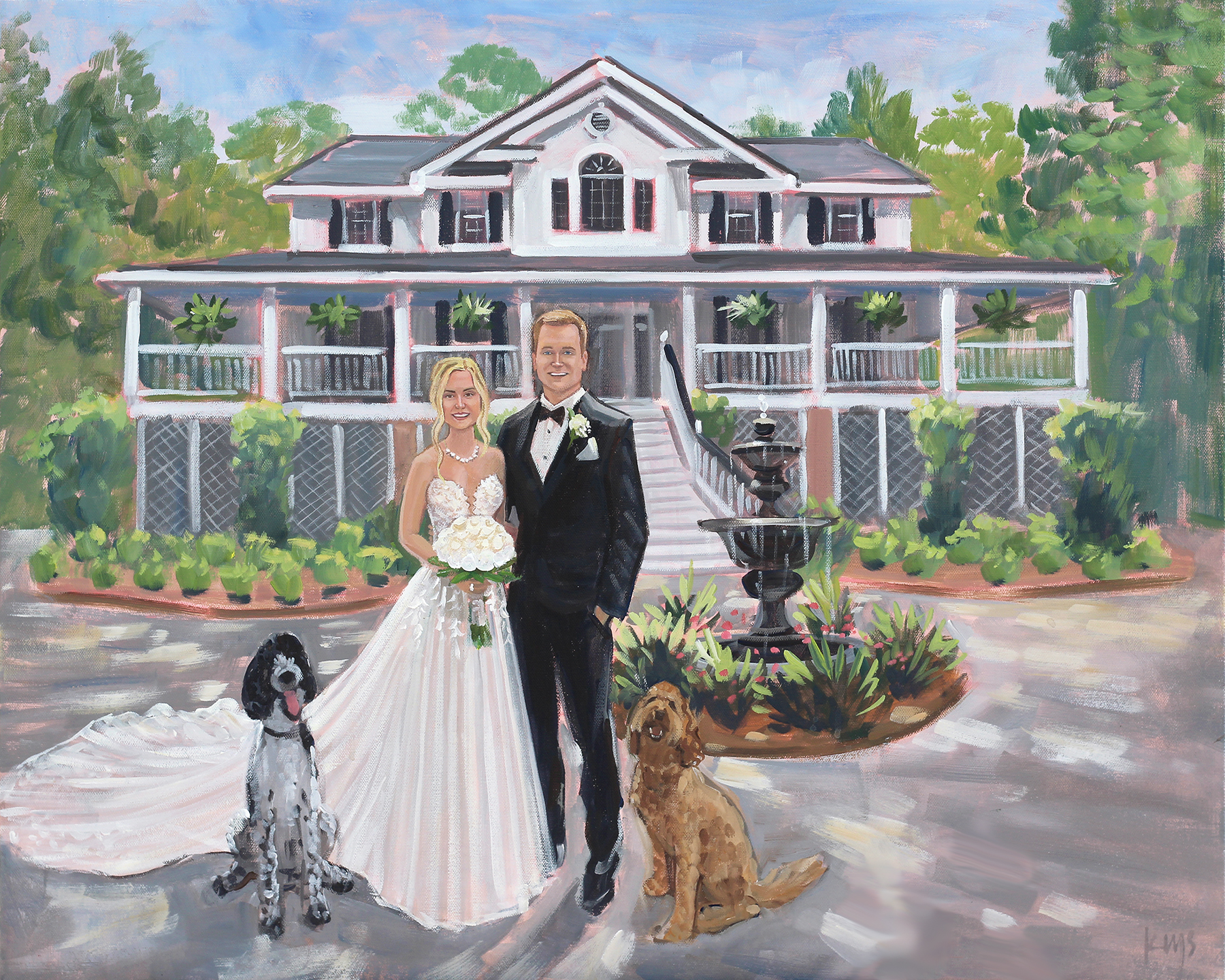 Mackey House - Live Wedding Painting by Ben Keys