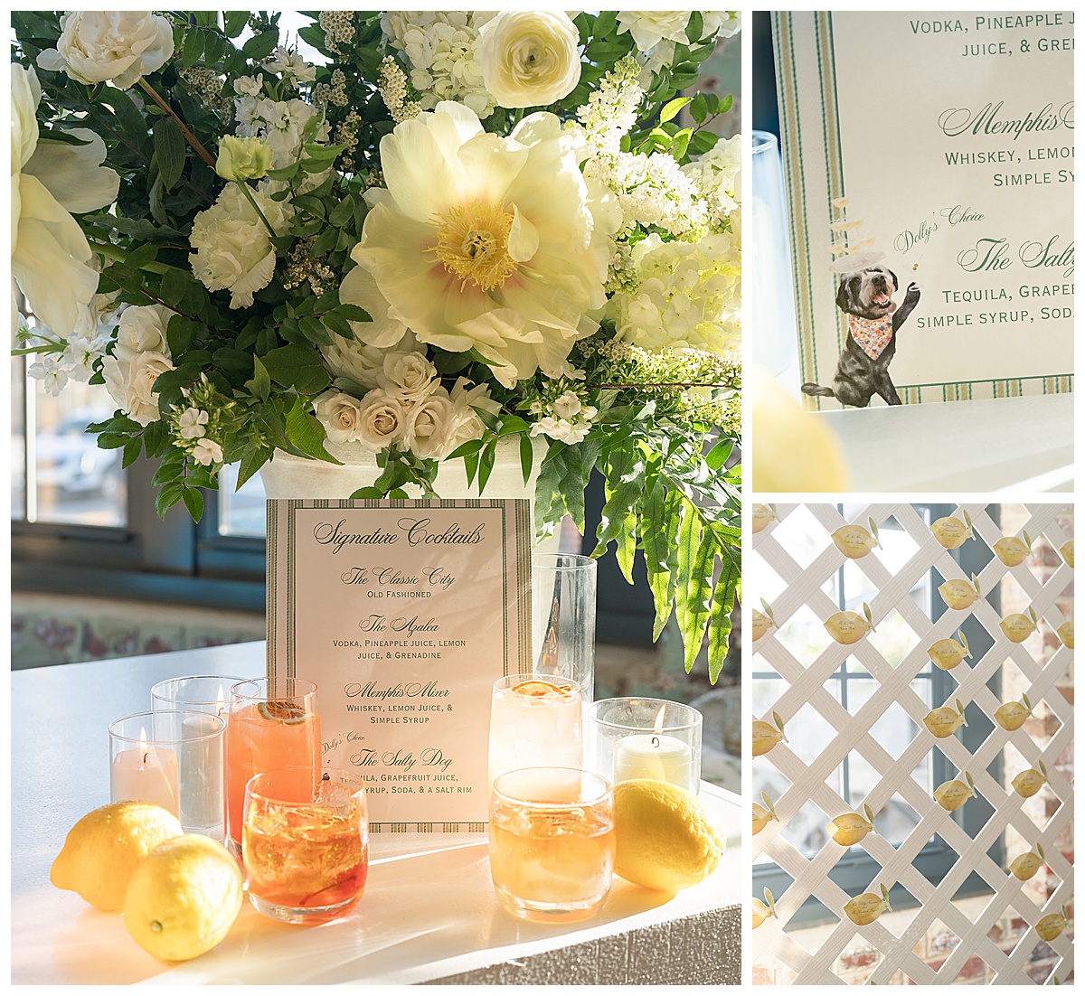 Lemon Wedding Theme with Lemon Seating Chart - Cedar Room Charleston Wedding