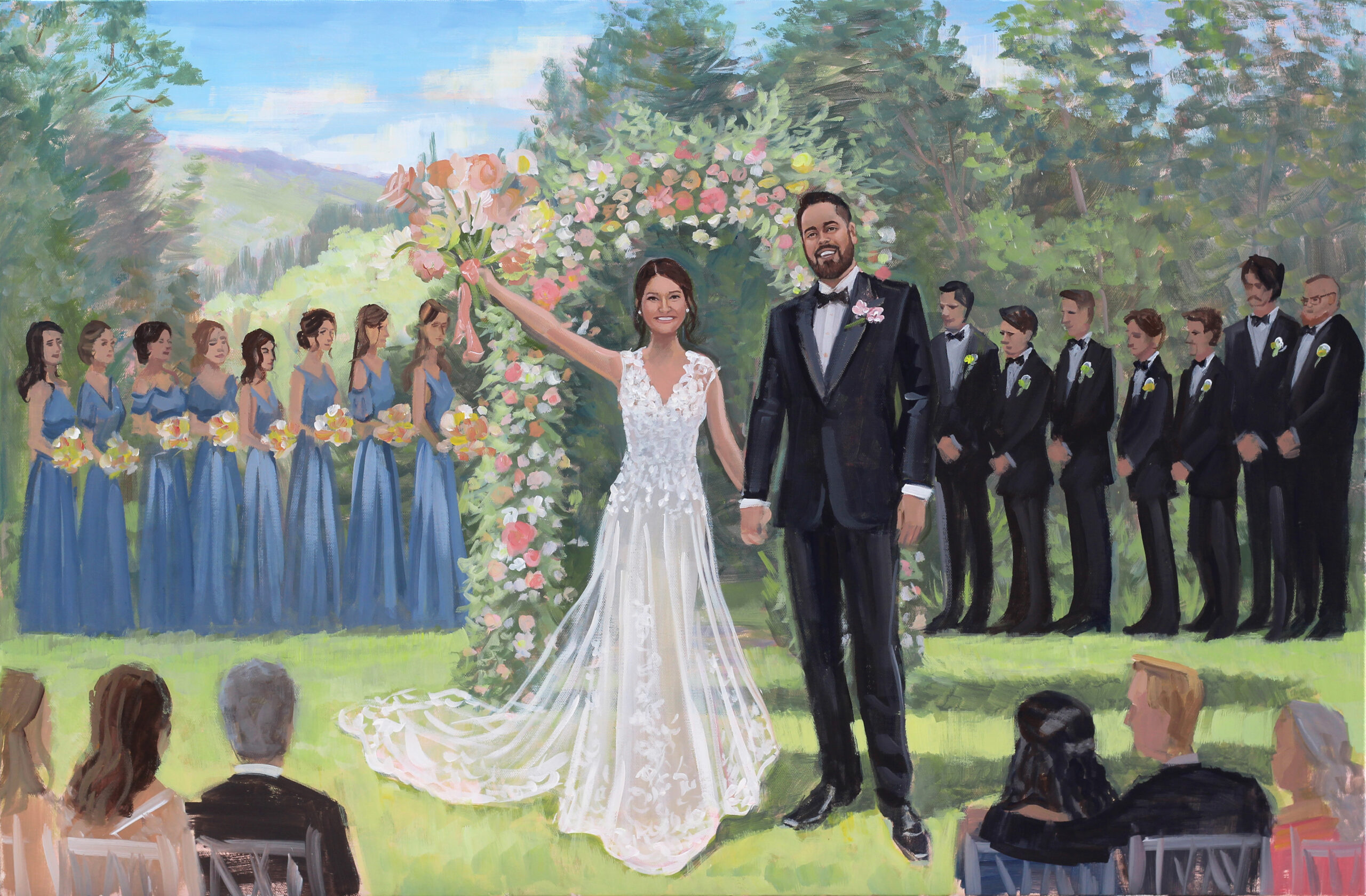 Charlottesville Wedding at The Clifton, Live Virginia Wedding Painter Ben Keys Fine Art Studio