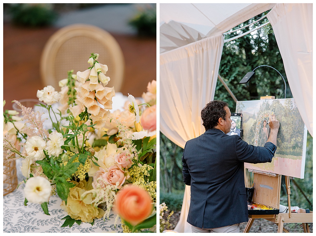 Charlottesville Wedding at The Clifton, Live Virginia Wedding Painter Ben Keys Fine Art Studio