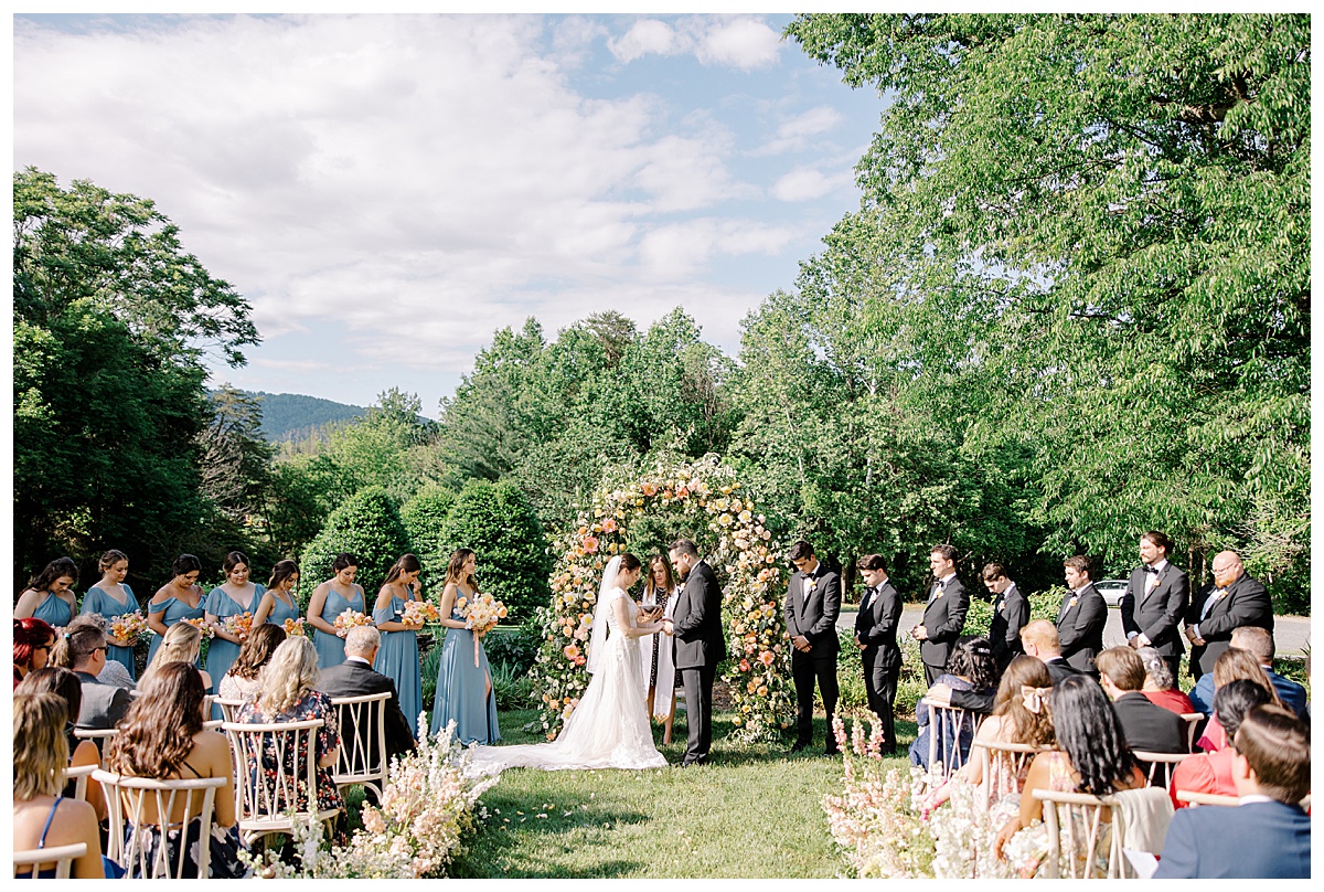 ceremony of Charlottesville Wedding at The Clifton painted by Ben Keys