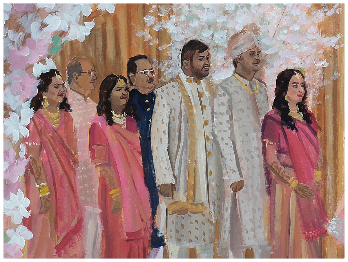 Chicago Live Wedding Painter at Lincolnshire Marriott Resort - Indian Wedding Ceremony