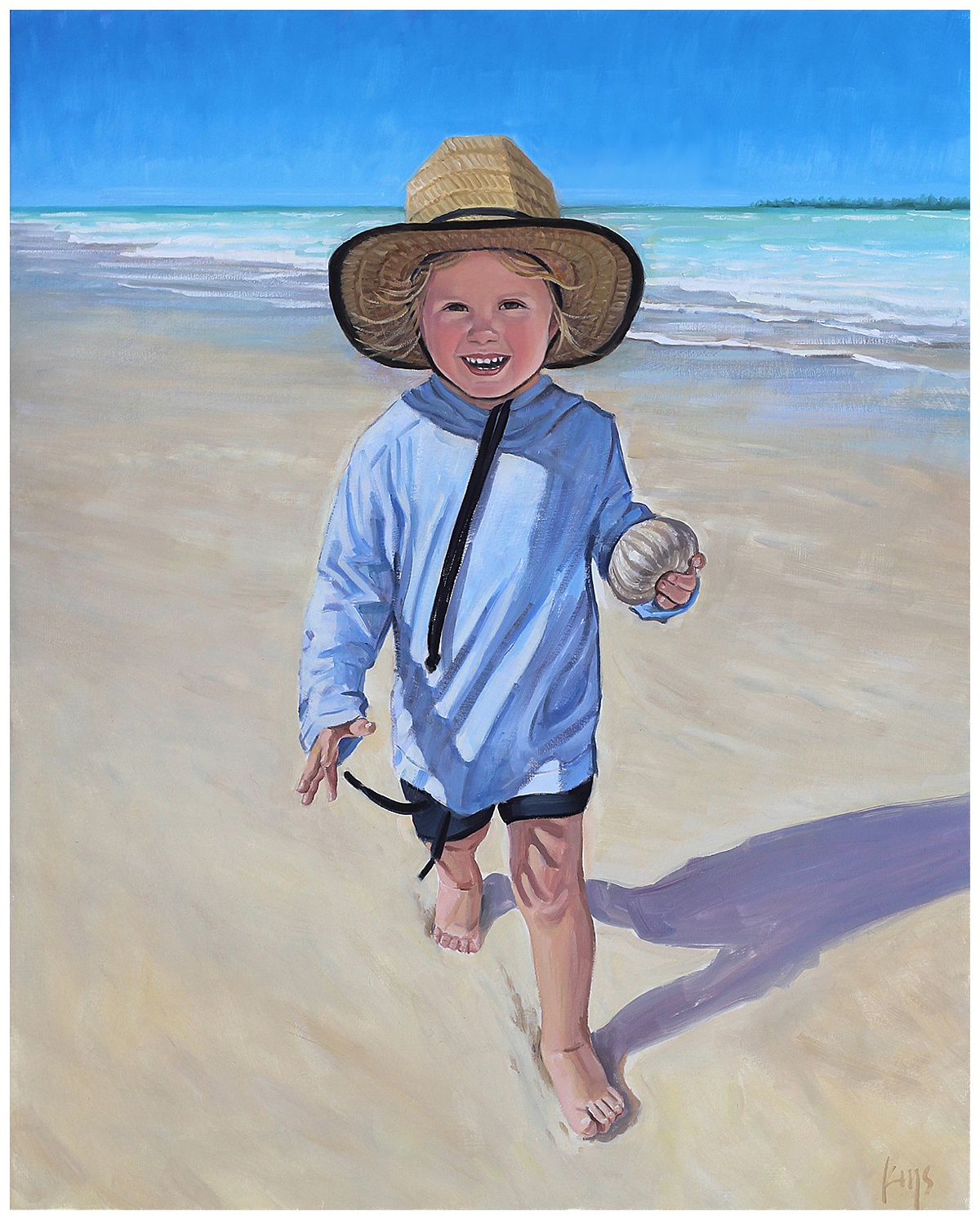 Children's Portrait Painting from Vacation Photo