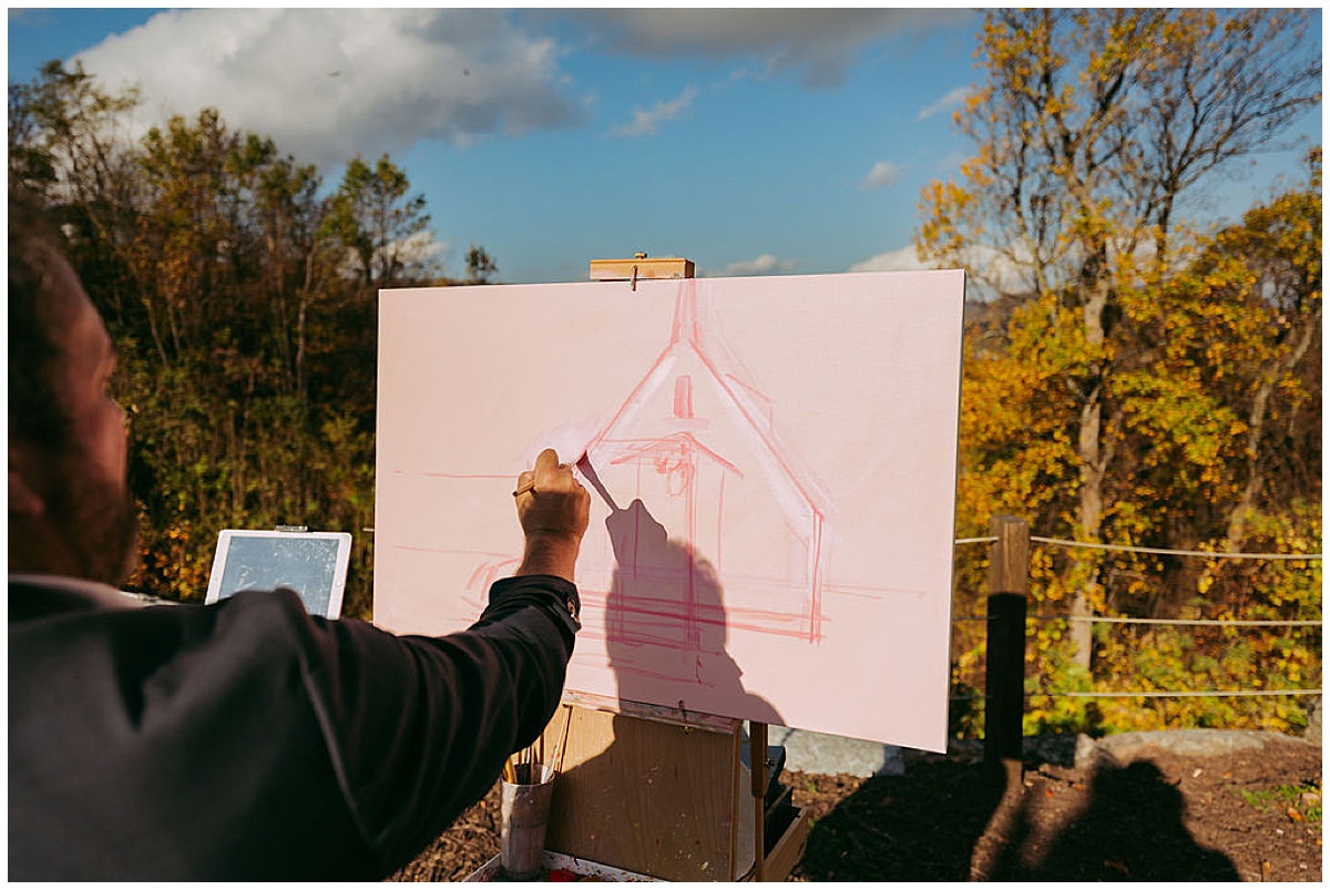 SC Live Wedding Painter at The Cliffs at Glassy Chapel, Glassy Mountain Wedding