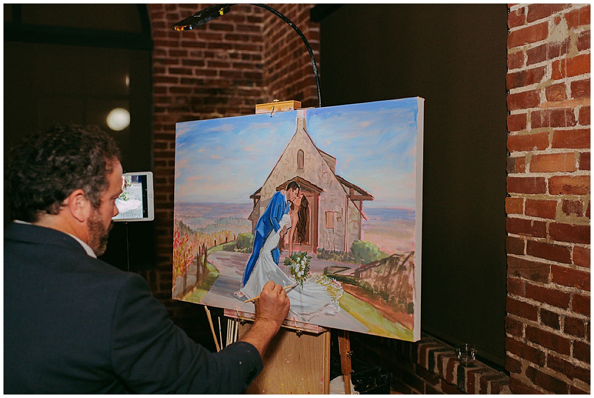 SC Live Wedding Painter at The Cliffs at Glassy Chapel, Glassy Mountain Wedding