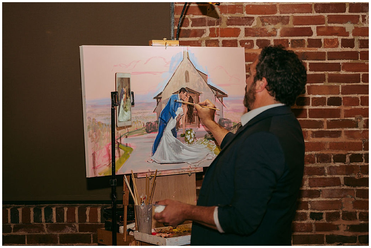SC Live Wedding Painter at The Cliffs at Glassy Chapel, Glassy Mountain Wedding