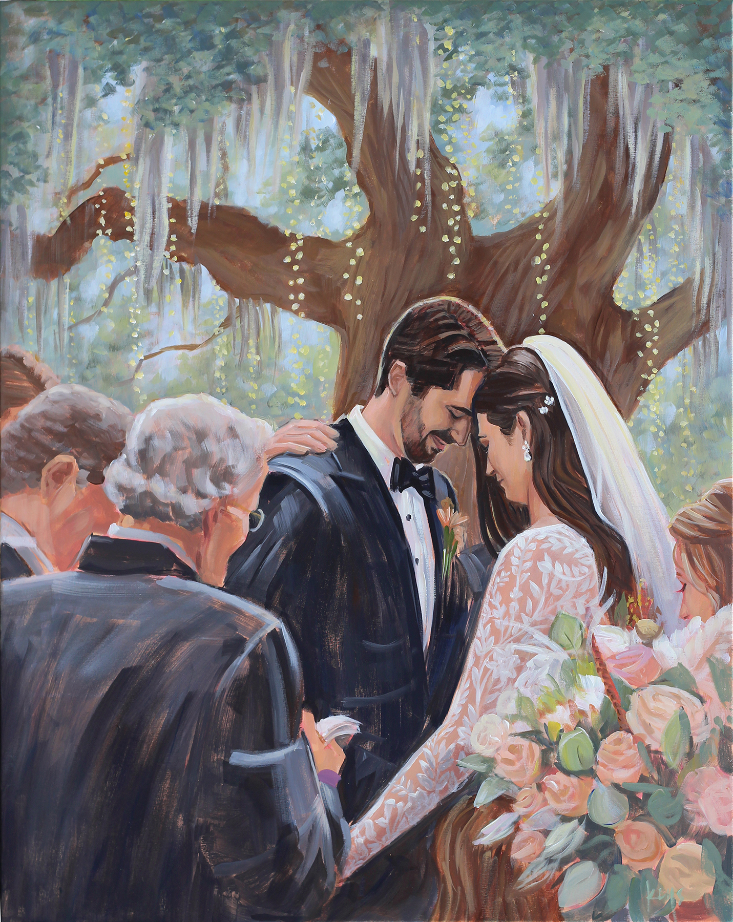 Brookegreen Gardens Wedding Painting by Ben Keys Fine Art