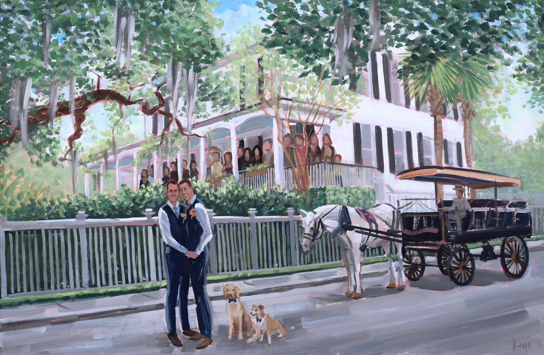 Thomas Bennett House Wedding Painting - Charleston