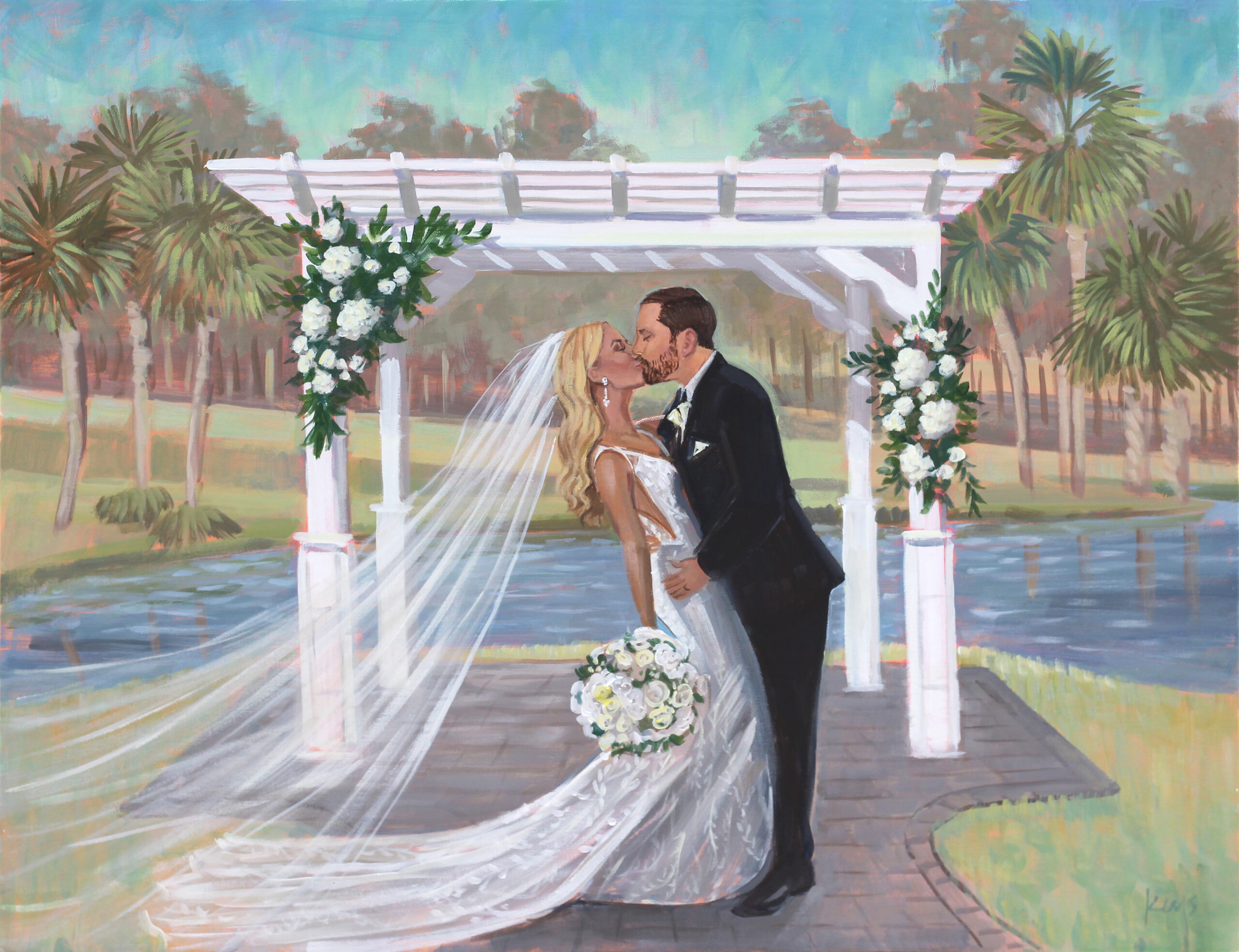 Valley View Alachua Fl Wedding, Live Wedding Painter, Ben Keys