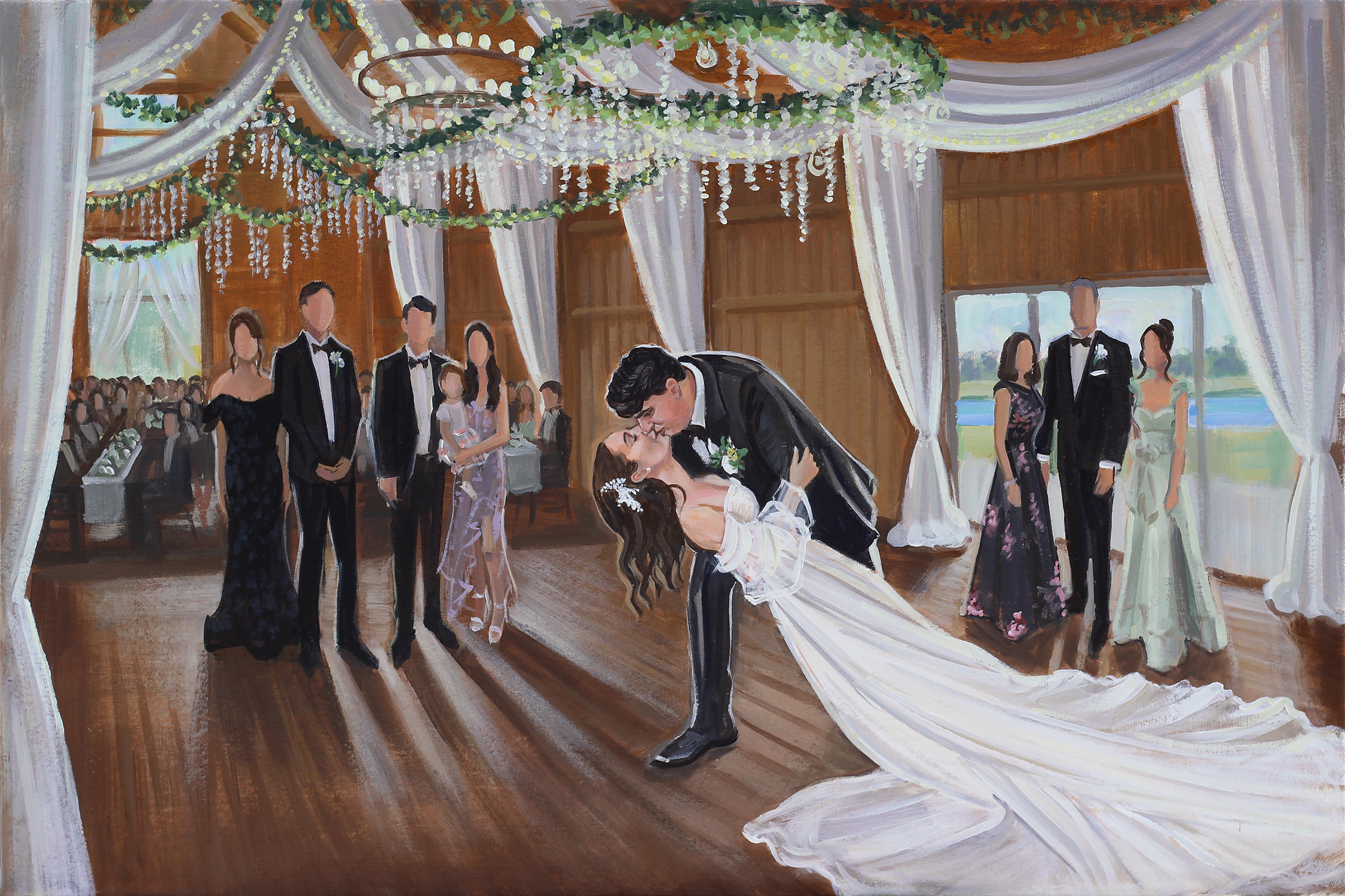 Fortune Valley Manor Wedding, Live Wedding Painter, Ben Keys Fine Art