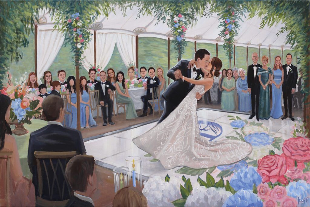 Laurel Valley Golf Club Wedding - Live Wedding Painting